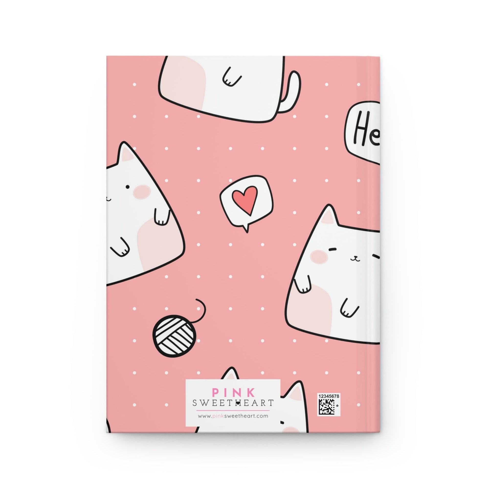 Hello Little Kitty Hardcover Matte Journal Paper products Pink Sweetheart