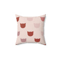Here Kitty Kitty Square Pillow - Pink Sweetheart