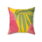 Hibiscus Flower Square Pillow Home Decor Pink Sweetheart