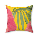 Hibiscus Flower Square Pillow Home Decor Pink Sweetheart
