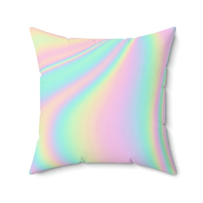 Holo Prism Square Pillow Home Decor Pink Sweetheart