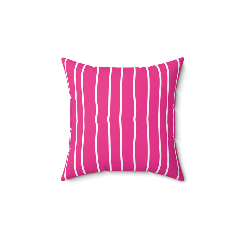 Hot Pink Pinstripe Square Pillow Home Decor Pink Sweetheart