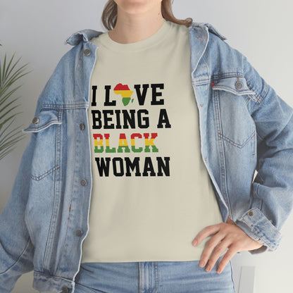 I Love Being a Black Woman Cotton Tee T-Shirt Pink Sweetheart