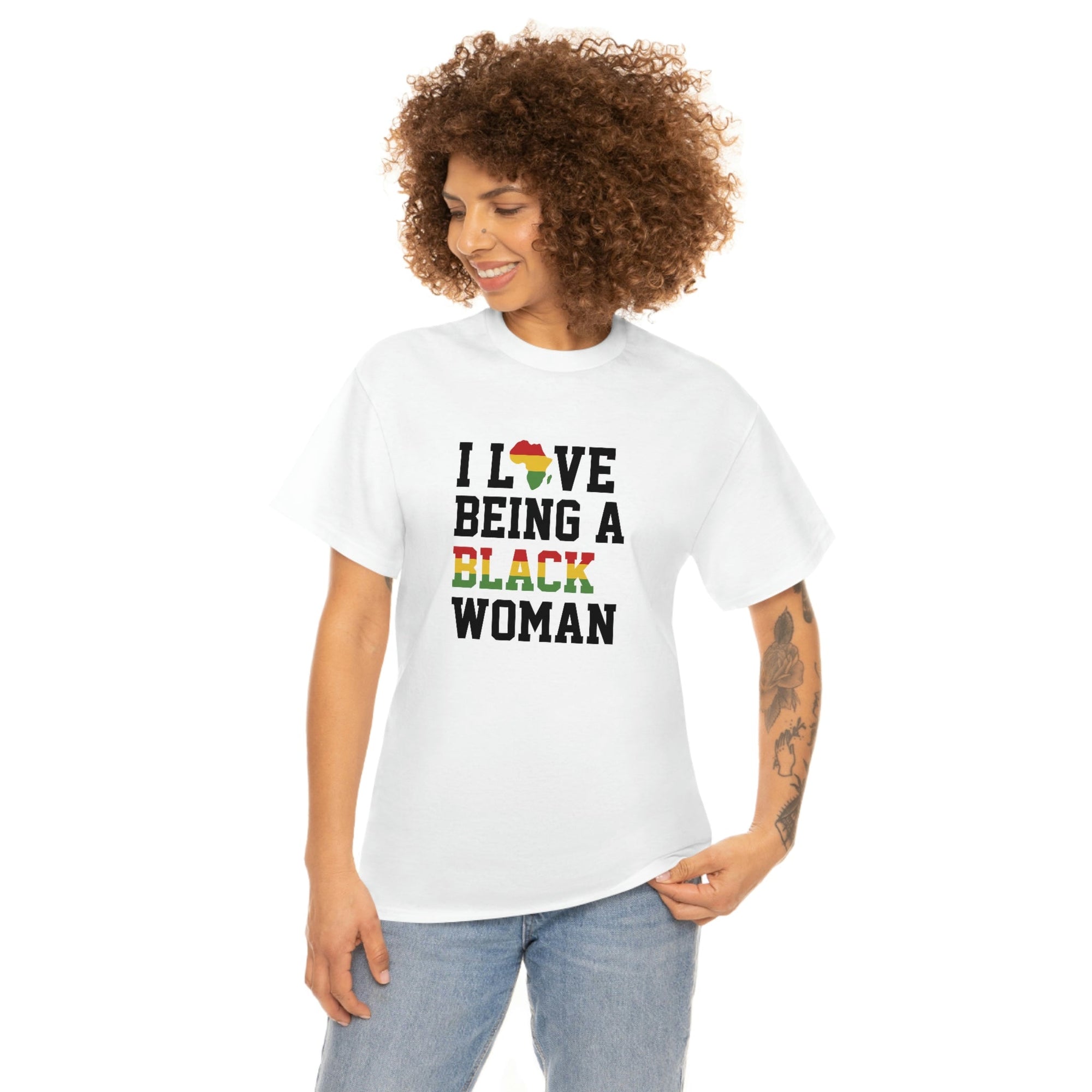 I Love Being a Black Woman Cotton Tee T-Shirt Pink Sweetheart