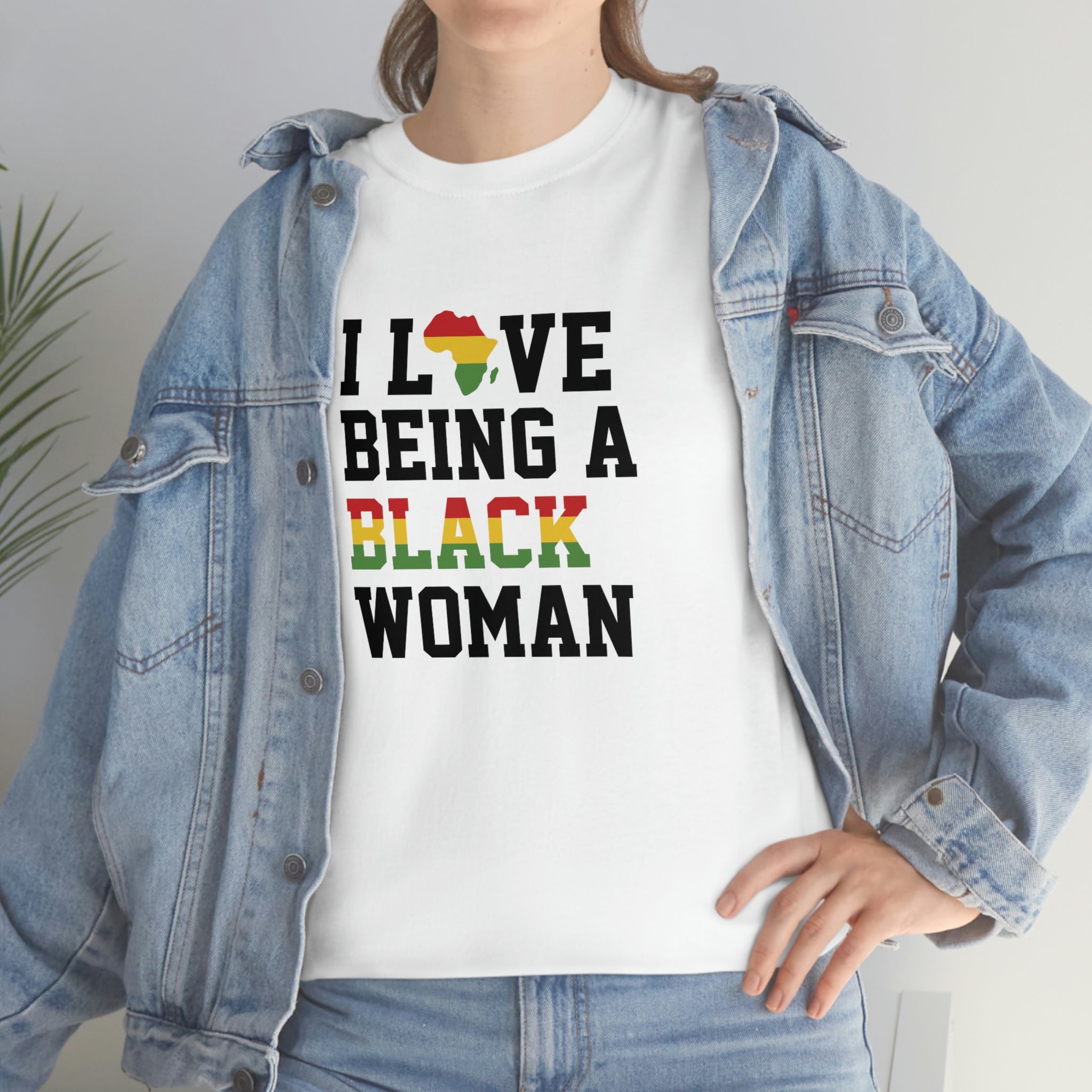I Love Being a Black Woman Cotton Tee T-Shirt Pink Sweetheart