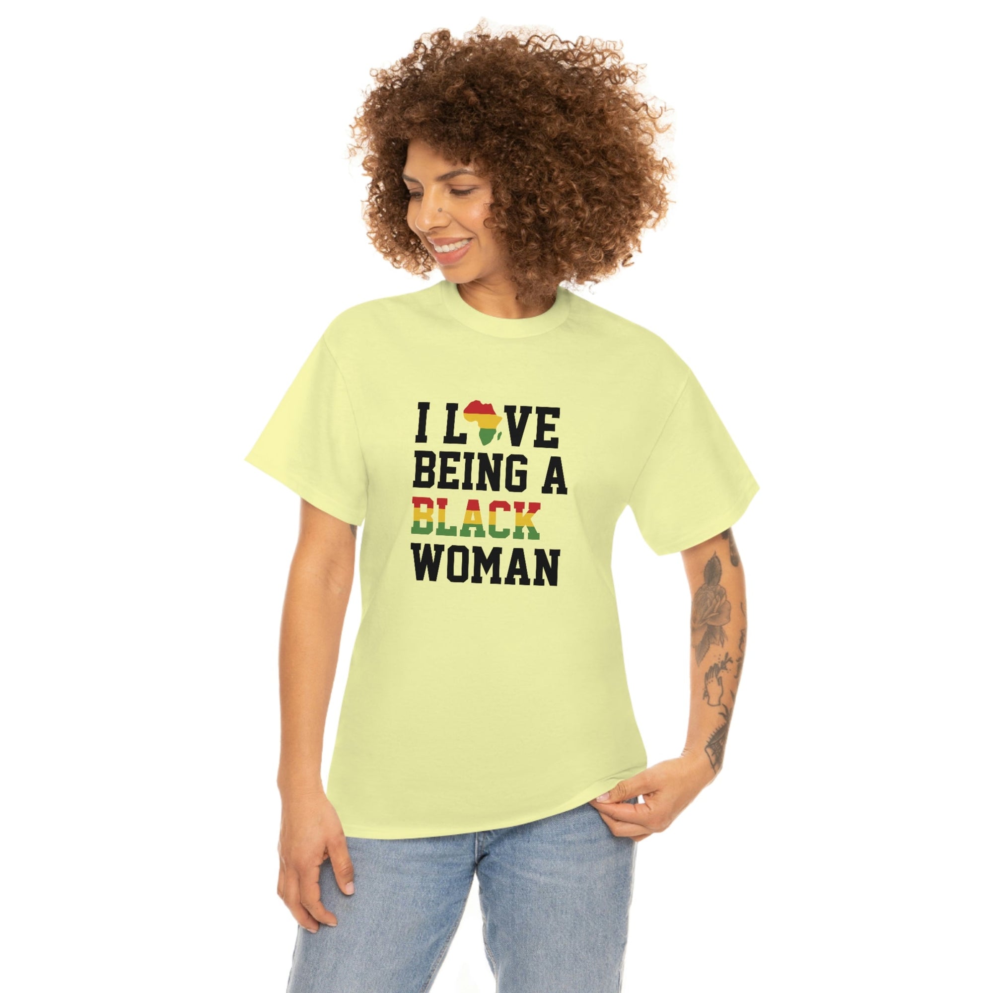 I Love Being a Black Woman Cotton Tee T-Shirt Pink Sweetheart