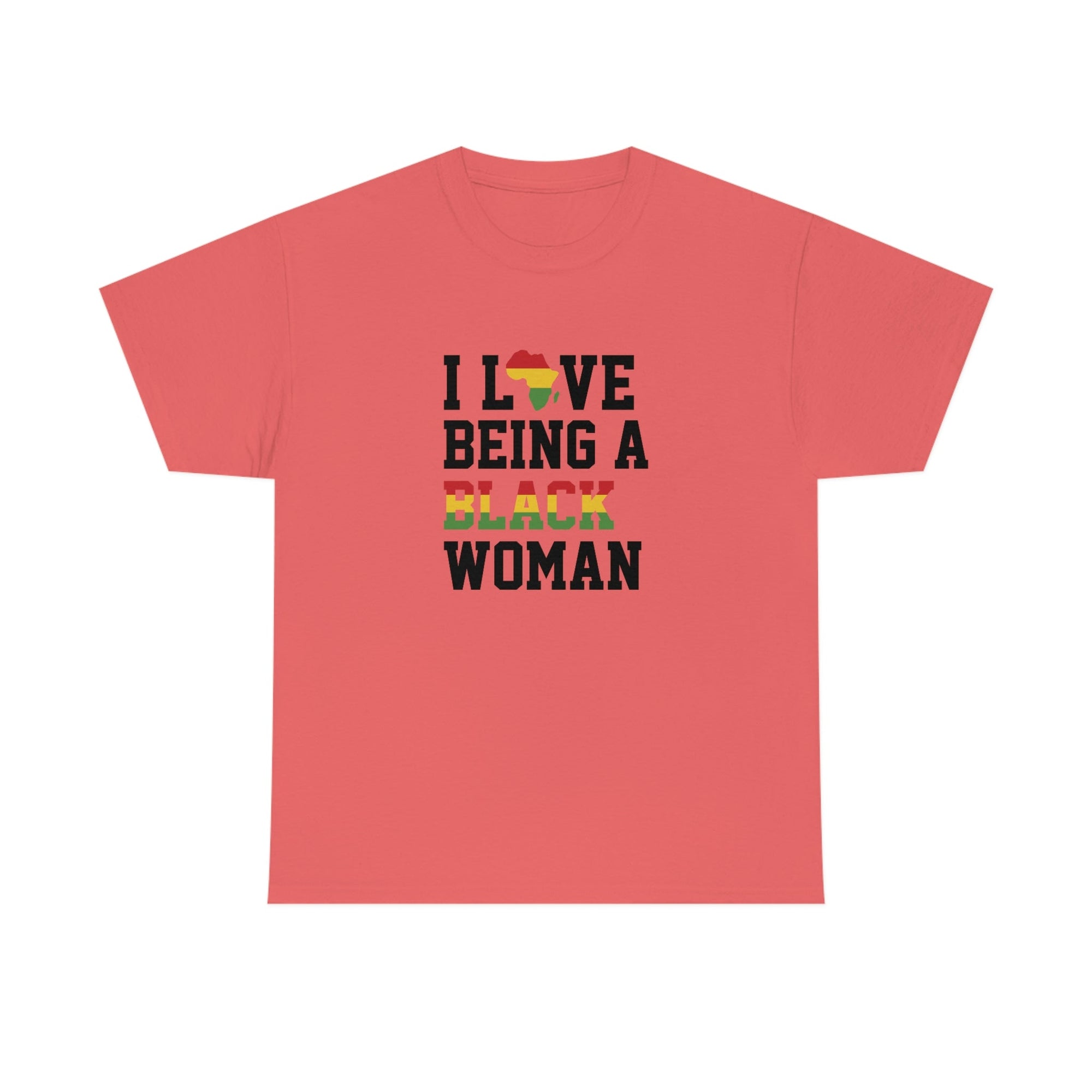 I Love Being a Black Woman Cotton Tee T-Shirt Pink Sweetheart