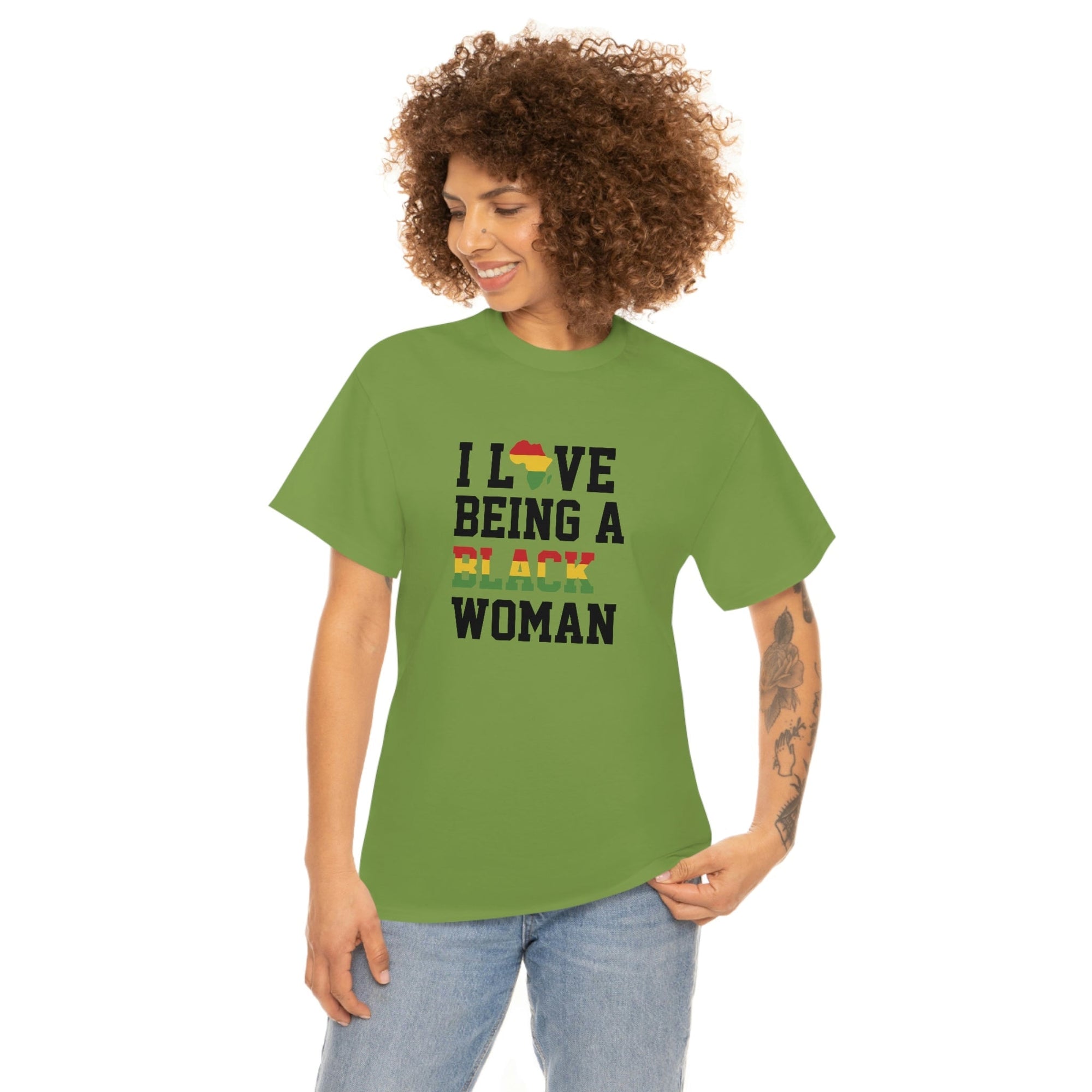 I Love Being a Black Woman Cotton Tee T-Shirt Pink Sweetheart