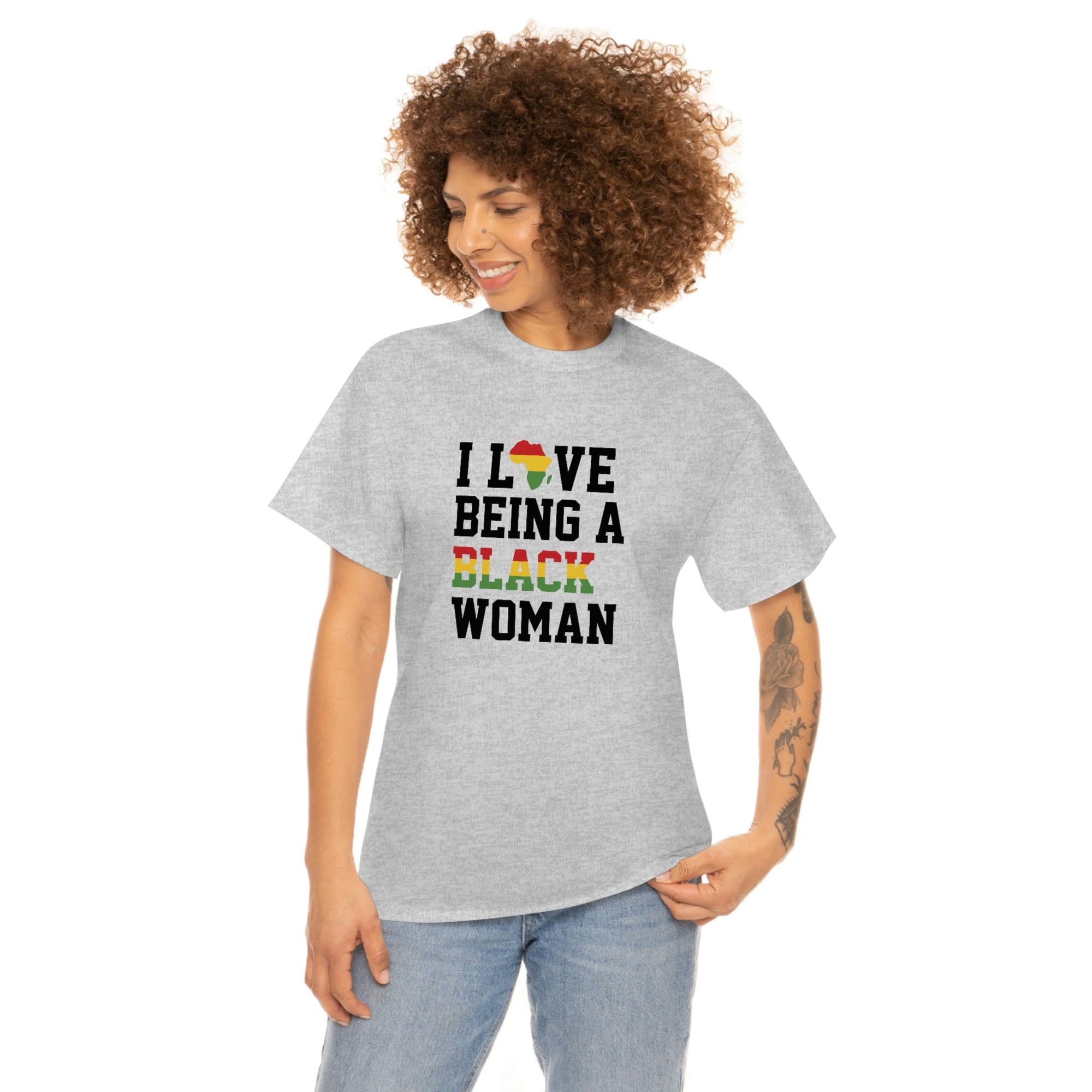 I Love Being a Black Woman Cotton Tee T-Shirt Pink Sweetheart