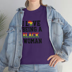 I Love Being a Black Woman Cotton Tee T-Shirt Pink Sweetheart