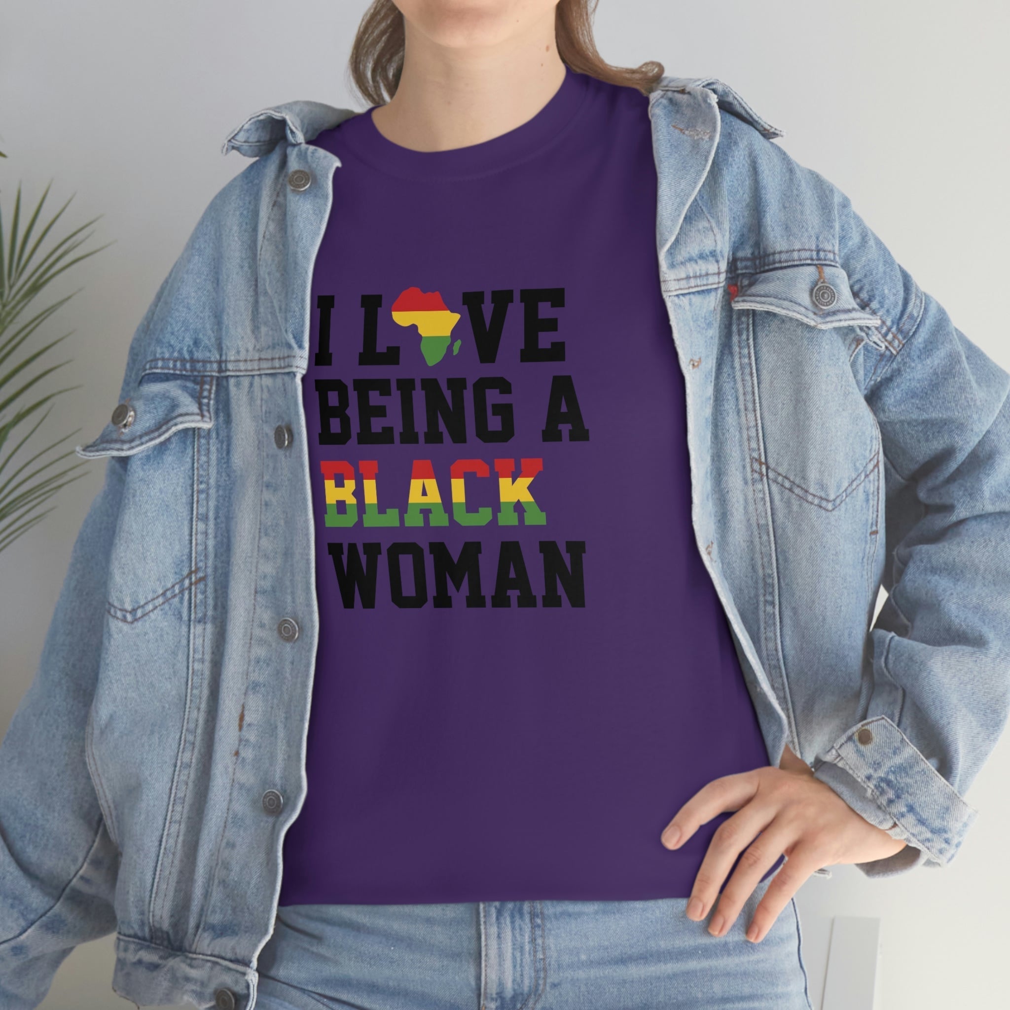 I Love Being a Black Woman Cotton Tee T-Shirt Pink Sweetheart