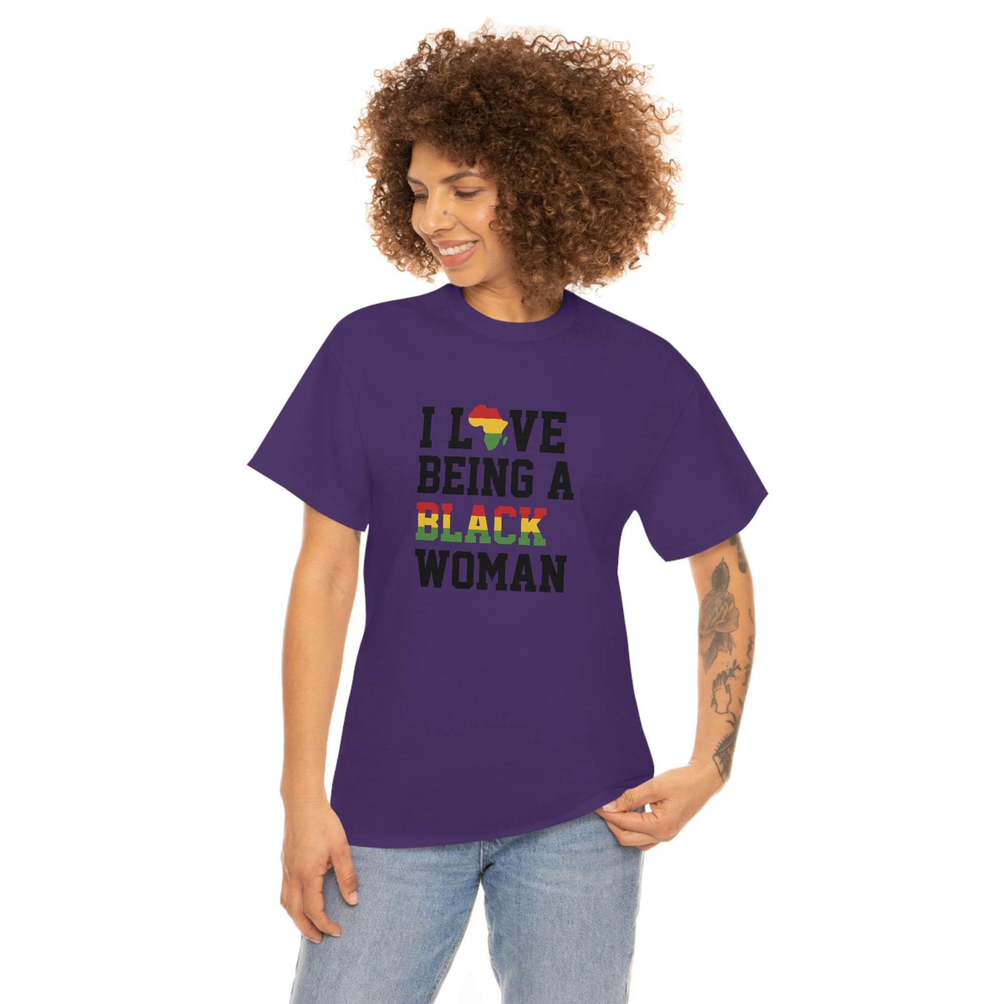 I Love Being a Black Woman Cotton Tee T-Shirt Pink Sweetheart