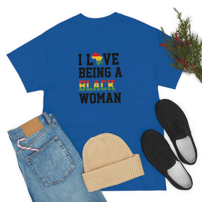 I Love Being a Black Woman Cotton Tee T-Shirt Pink Sweetheart