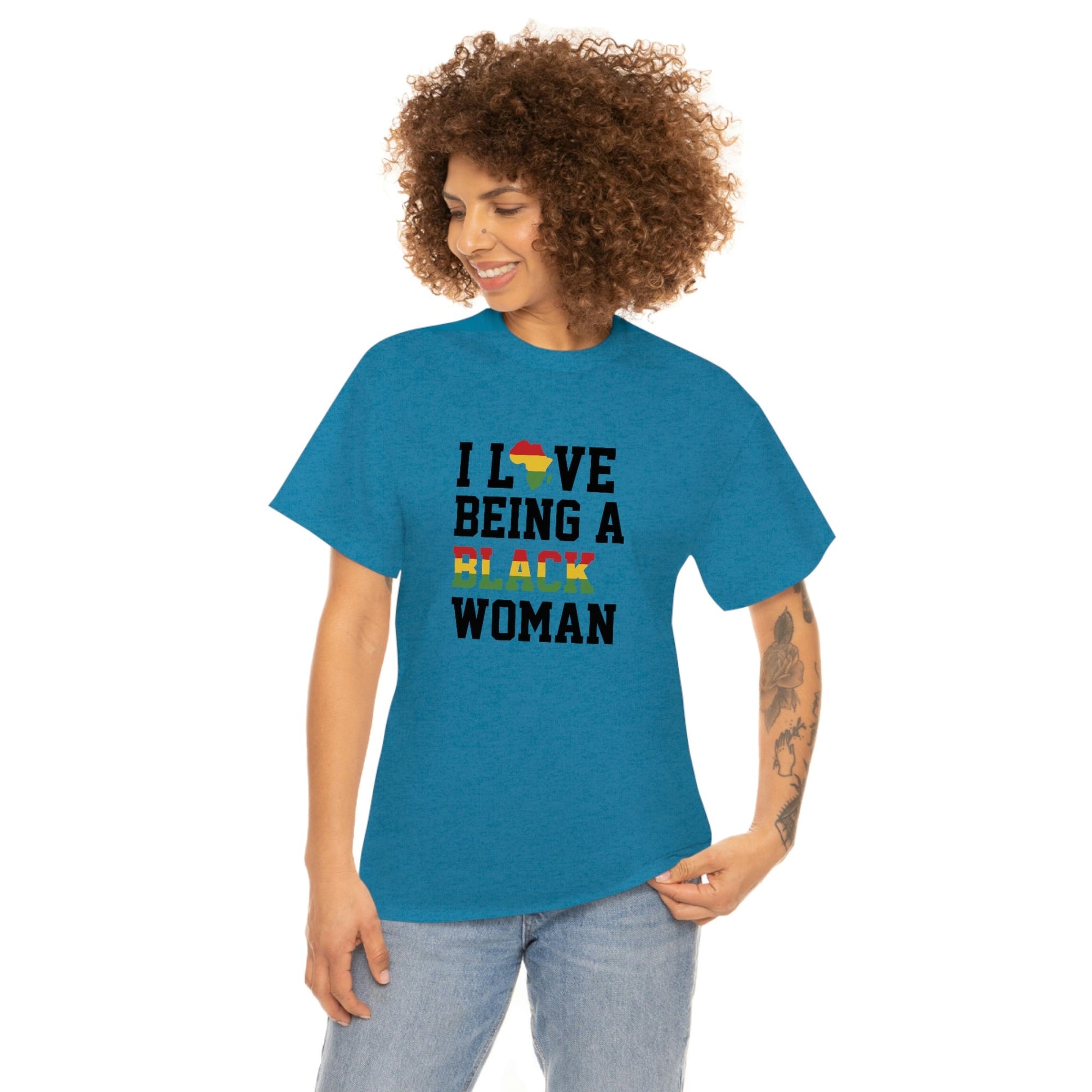 I Love Being a Black Woman Cotton Tee T-Shirt Pink Sweetheart