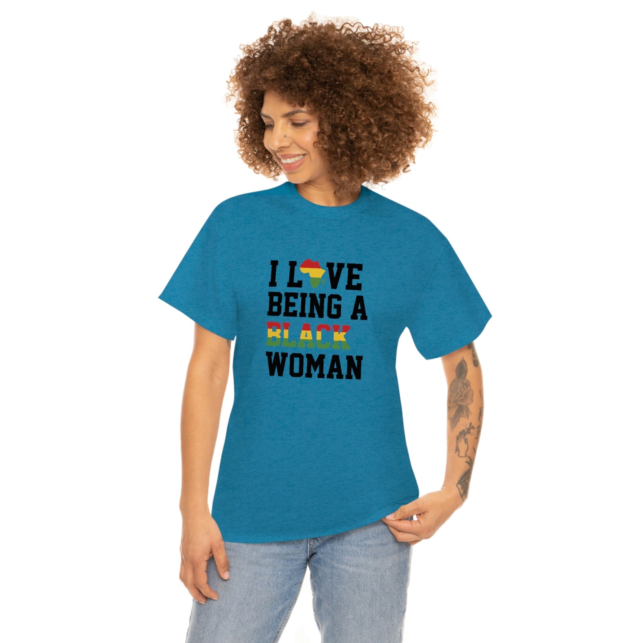 I Love Being a Black Woman Cotton Tee T-Shirt Pink Sweetheart