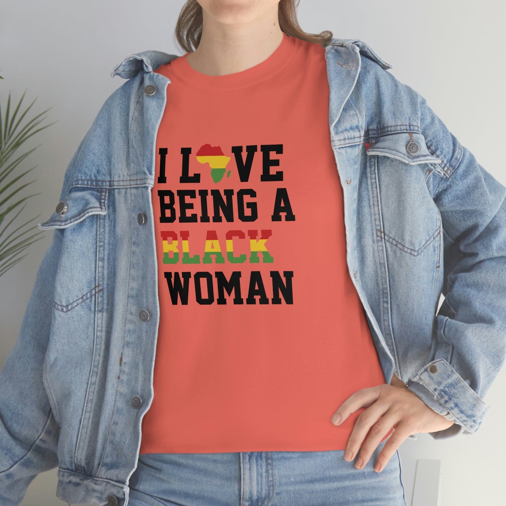 I Love Being a Black Woman Cotton Tee T-Shirt Pink Sweetheart