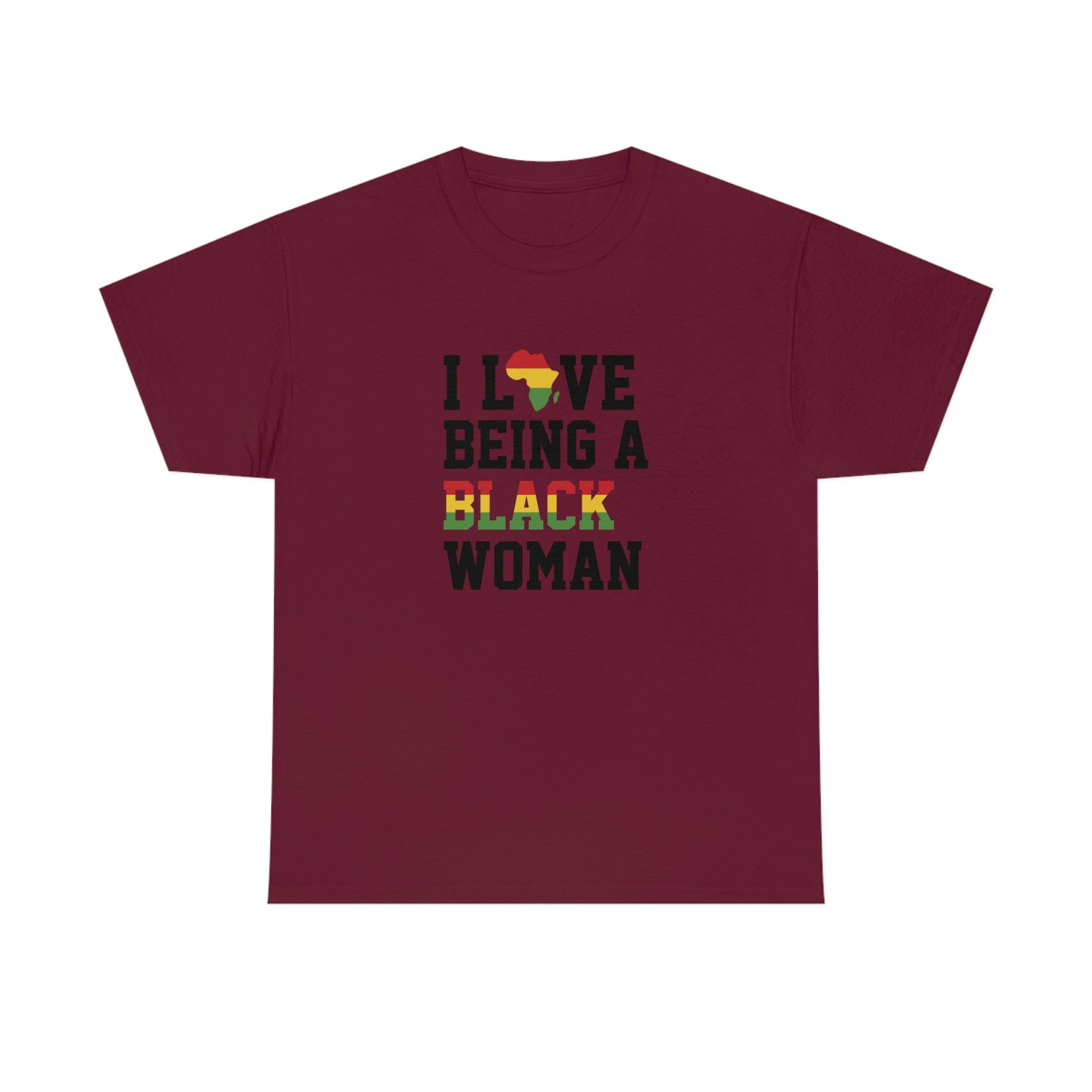 I Love Being a Black Woman Cotton Tee T-Shirt Pink Sweetheart