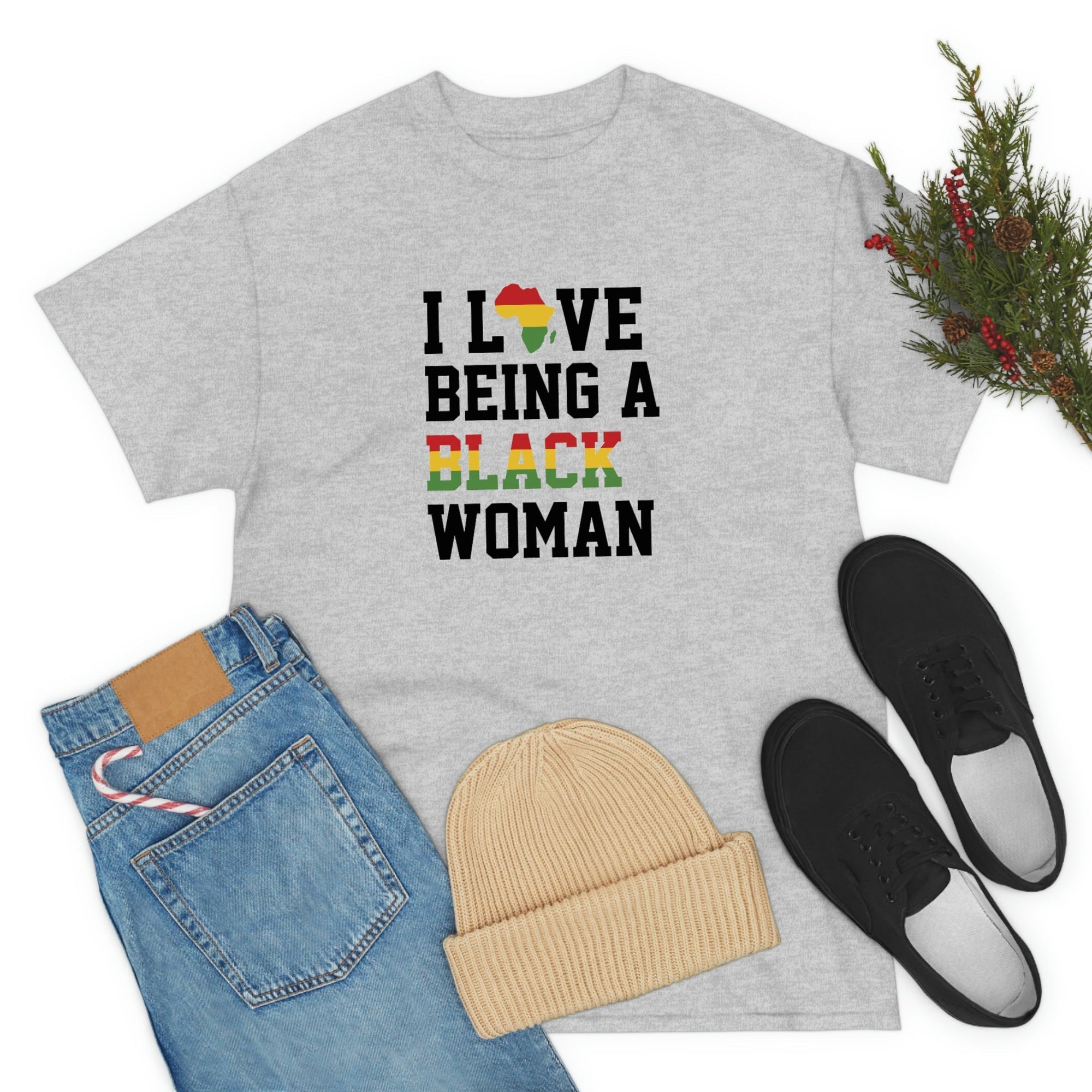 I Love Being a Black Woman Cotton Tee T-Shirt Pink Sweetheart