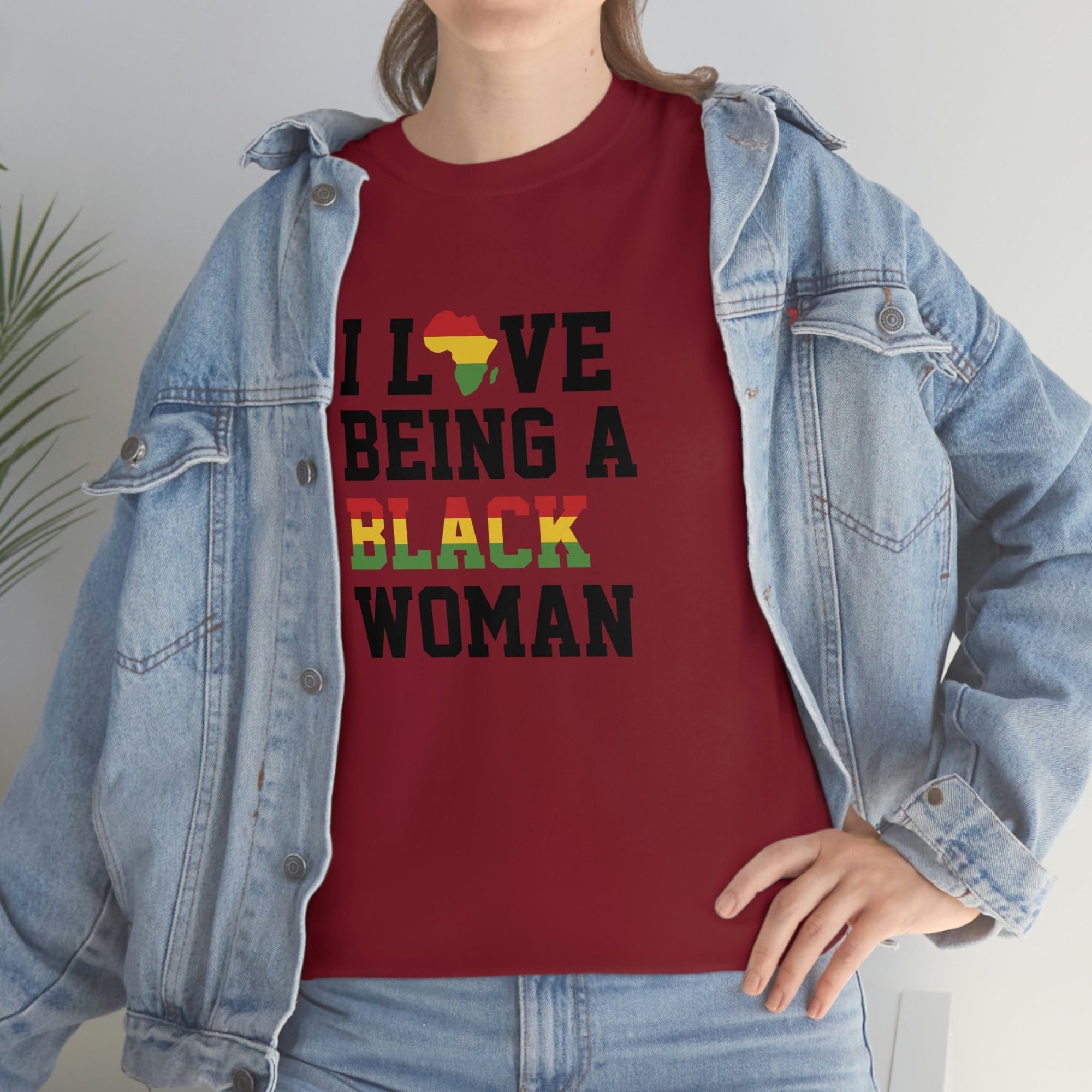 I Love Being a Black Woman Cotton Tee T-Shirt Pink Sweetheart