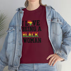 I Love Being a Black Woman Cotton Tee T-Shirt Pink Sweetheart