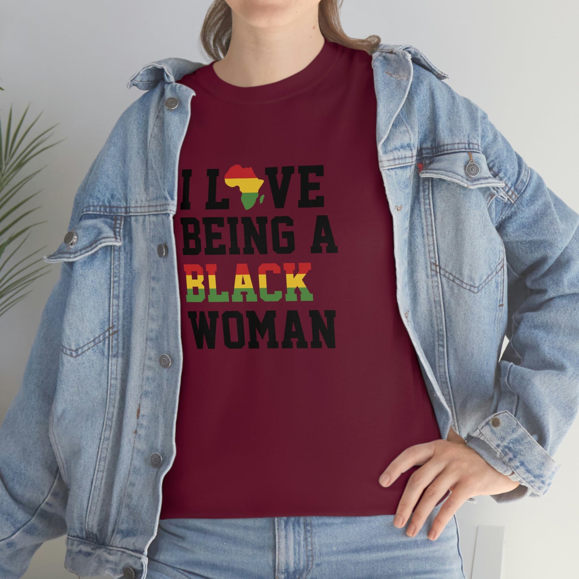 I Love Being a Black Woman Cotton Tee T-Shirt Pink Sweetheart