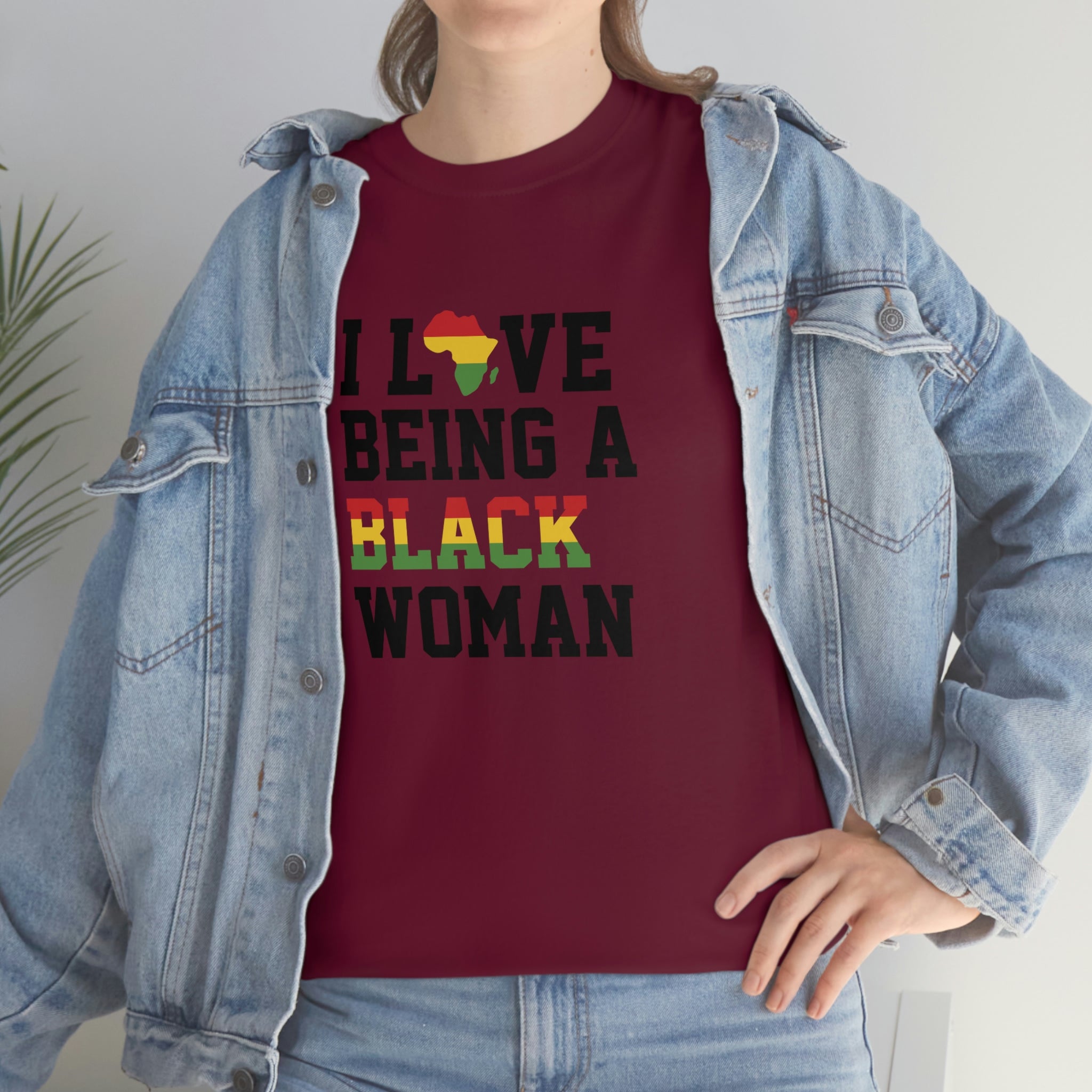 I Love Being a Black Woman Cotton Tee T-Shirt Pink Sweetheart