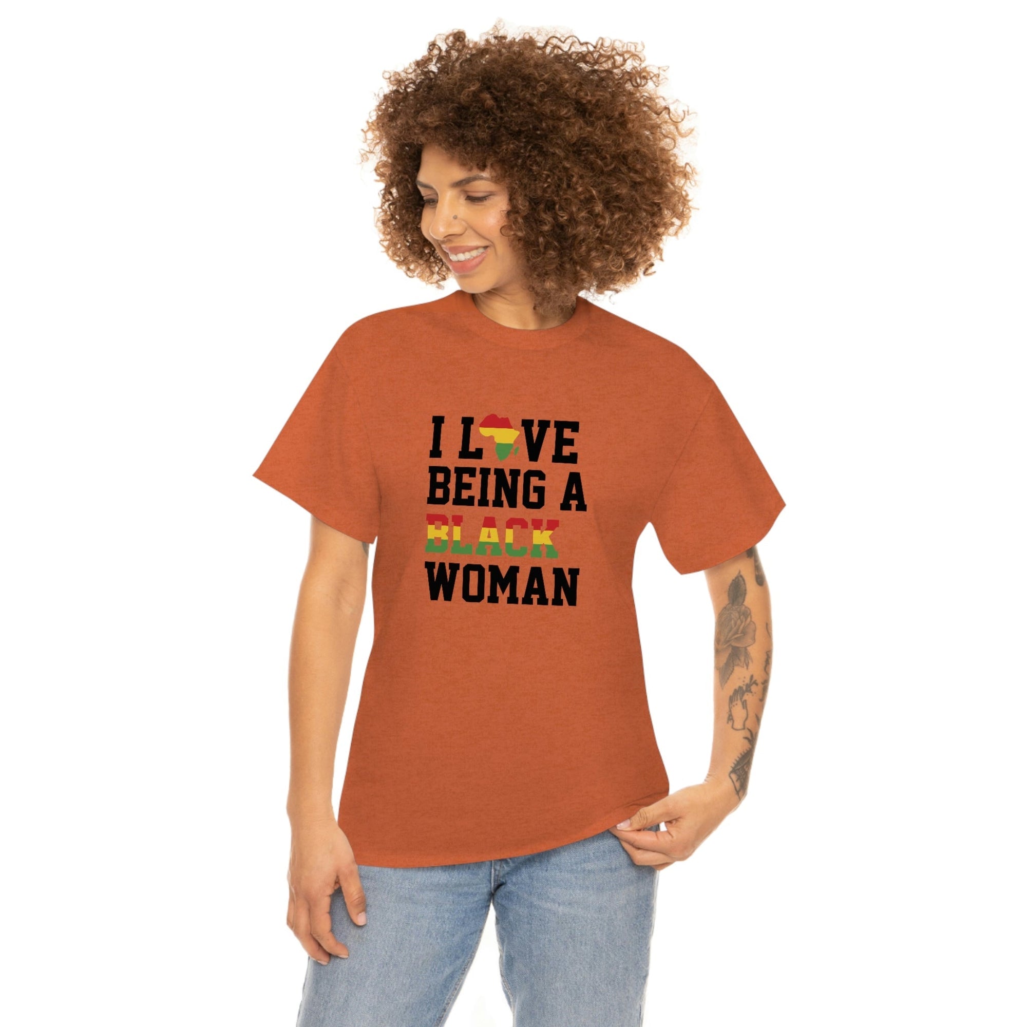 I Love Being a Black Woman Cotton Tee T-Shirt Pink Sweetheart