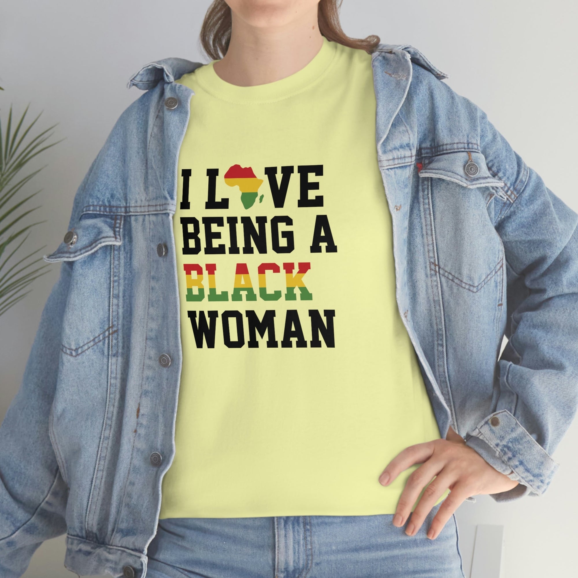 I Love Being a Black Woman Cotton Tee T-Shirt Pink Sweetheart