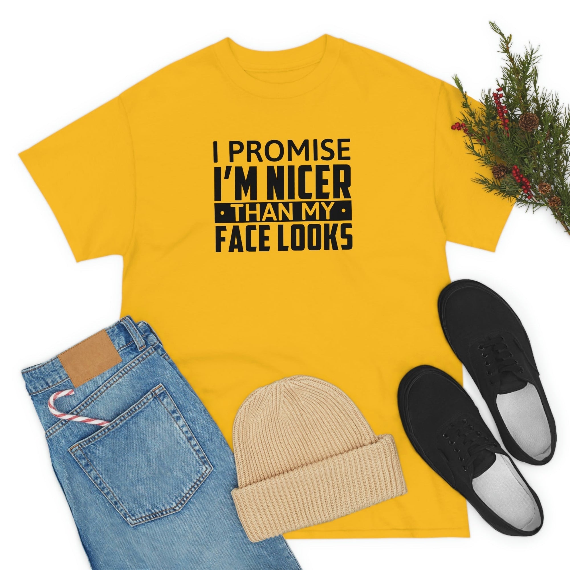 I'm Nicer Than My Face Looks Cotton Tee T-Shirt Pink Sweetheart