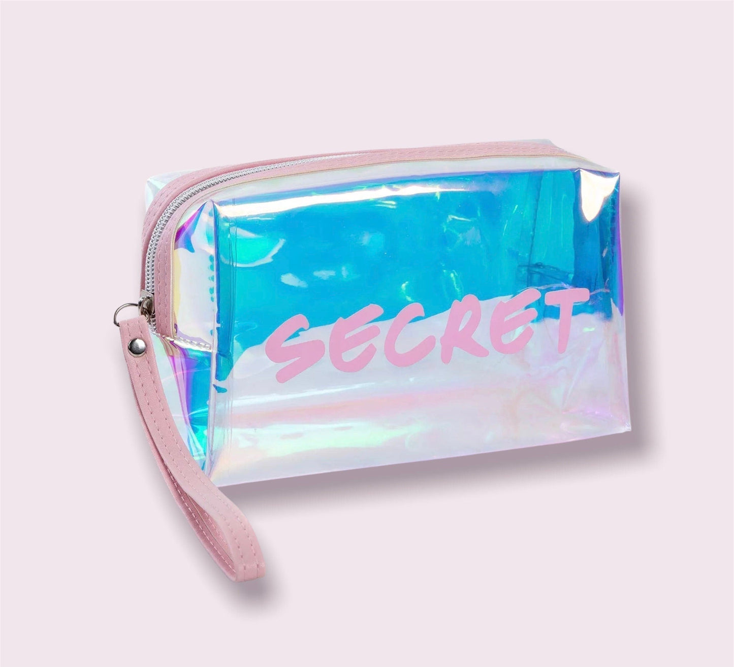 Iridescent Holo Jelly Cosmetic Makeup Bag Cosmetic & Toiletry Bags Pink Sweetheart