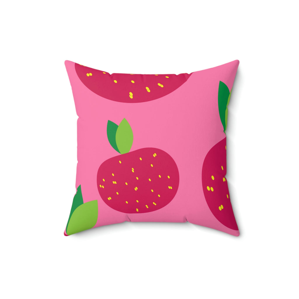 Juicy Red Fruit Square Pillow Home Decor Pink Sweetheart