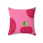 Juicy Red Fruit Square Pillow Home Decor Pink Sweetheart