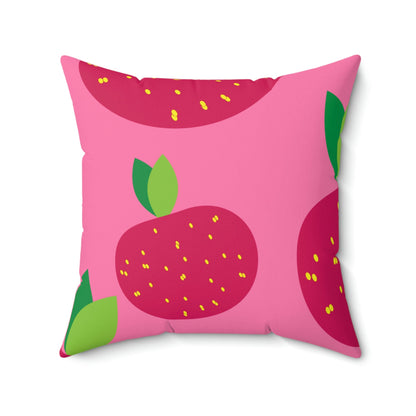 Juicy Red Fruit Square Pillow Home Decor Pink Sweetheart
