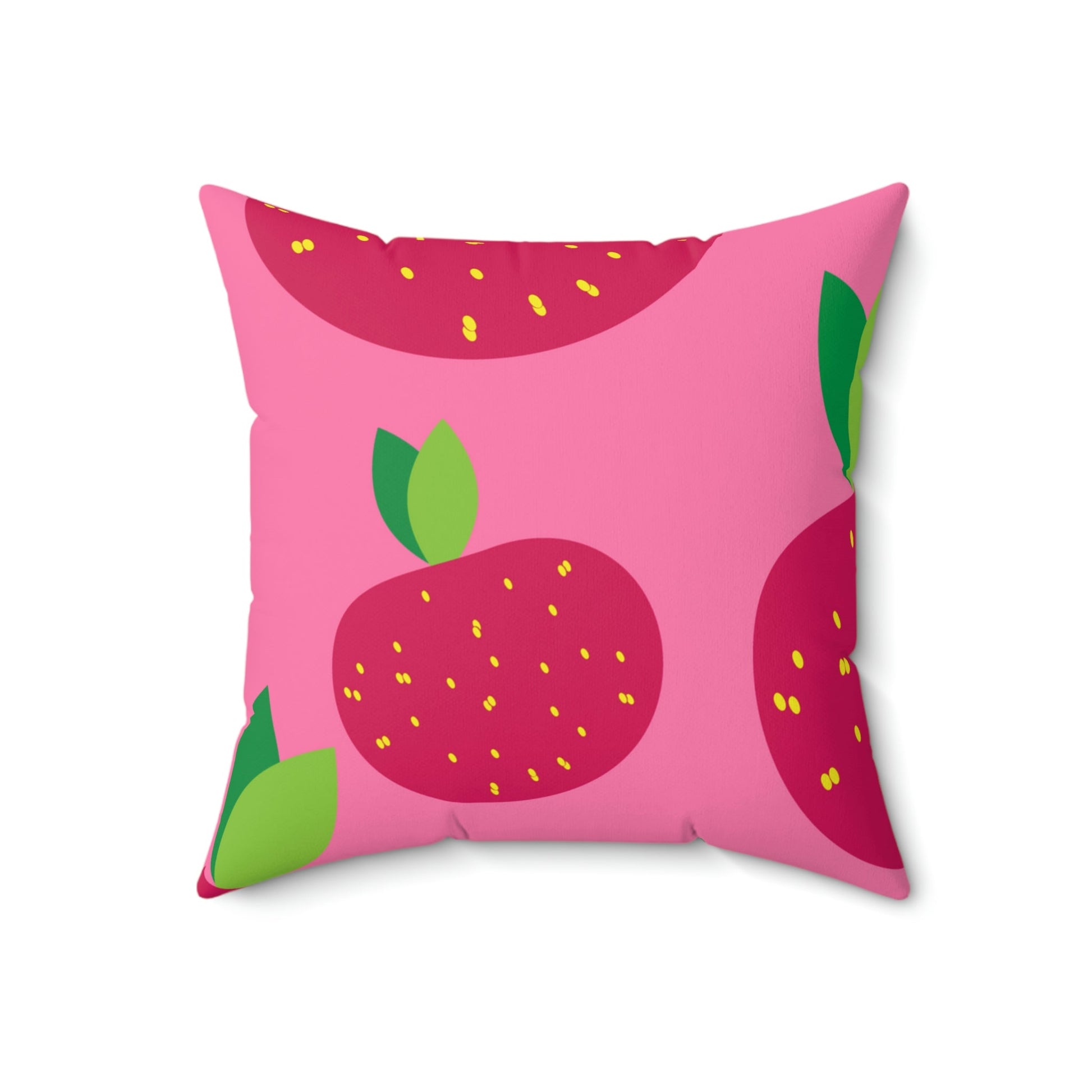Juicy Red Fruit Square Pillow Home Decor Pink Sweetheart