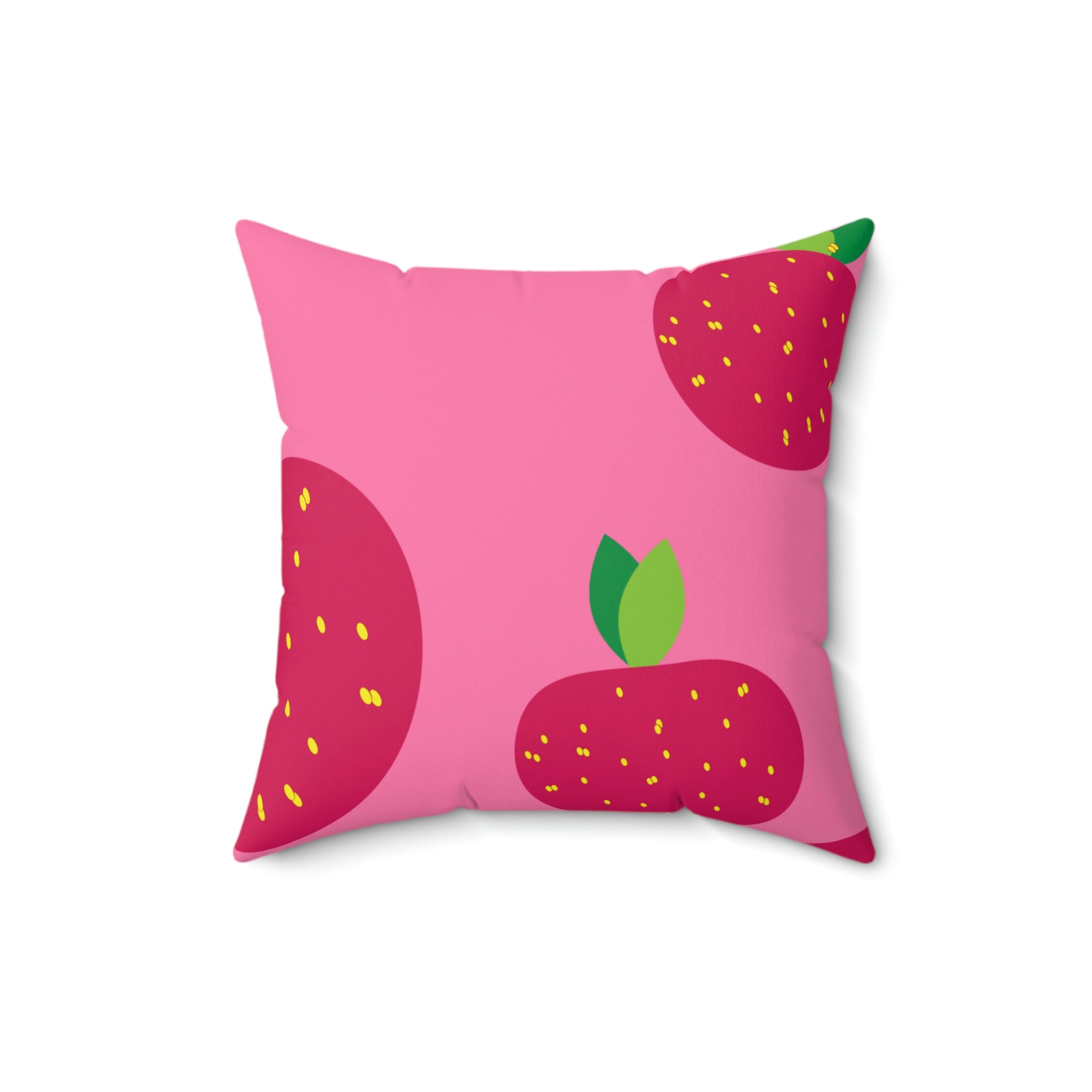 Juicy Red Fruit Square Pillow Home Decor Pink Sweetheart