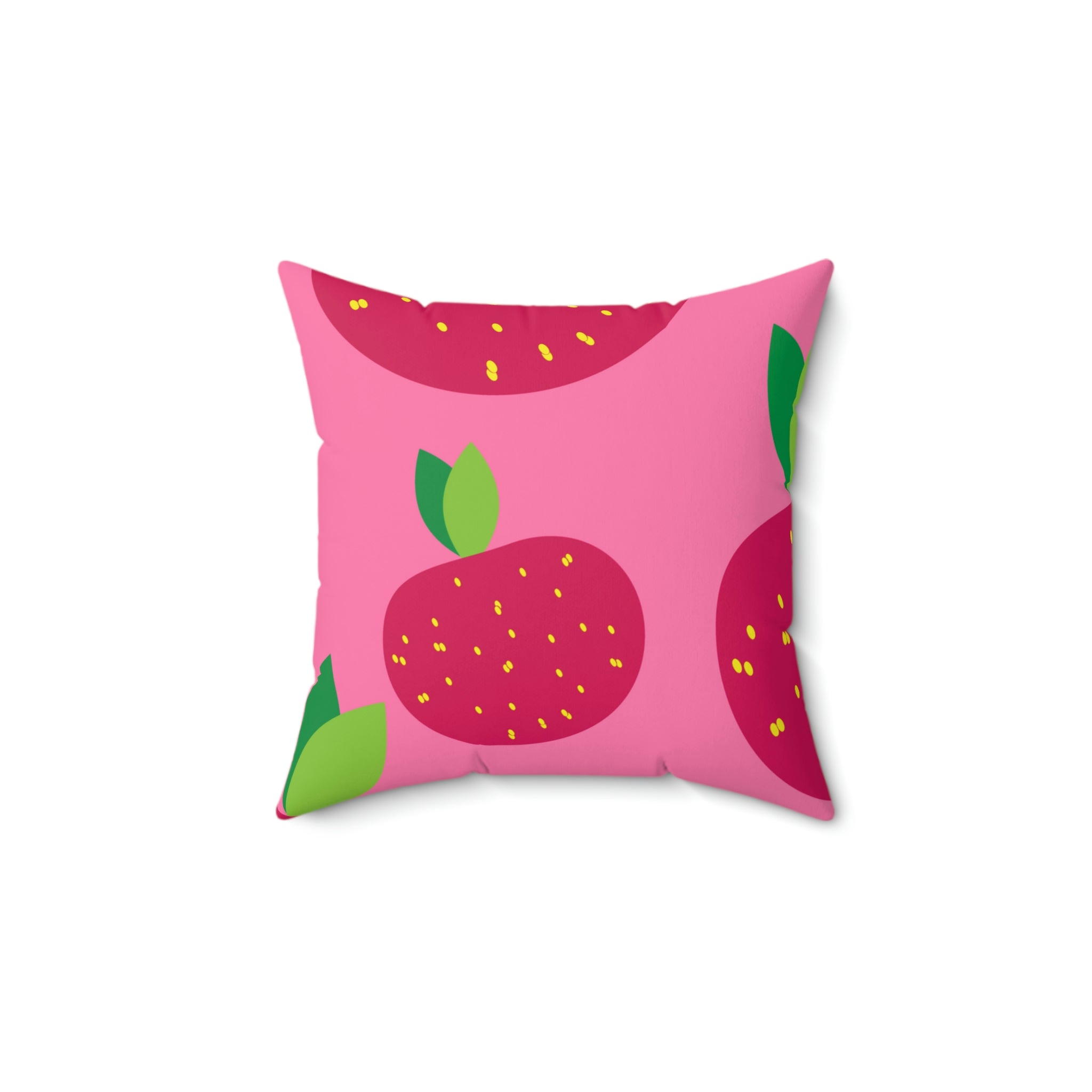 Juicy Red Fruit Square Pillow Home Decor Pink Sweetheart