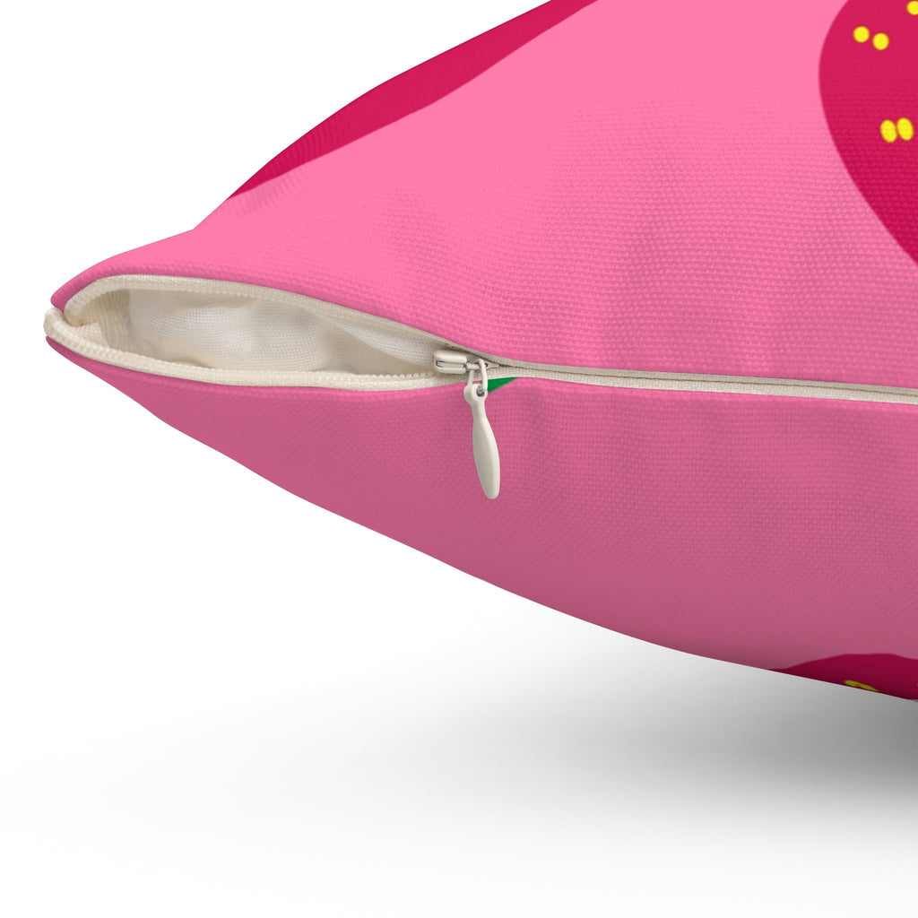 Juicy Red Fruit Square Pillow Home Decor Pink Sweetheart