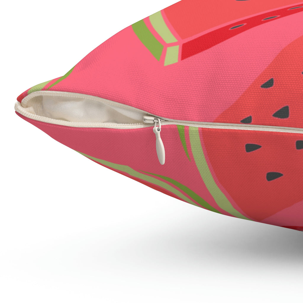 Juicy Summer Watermelon Square Pillow Home Decor Pink Sweetheart