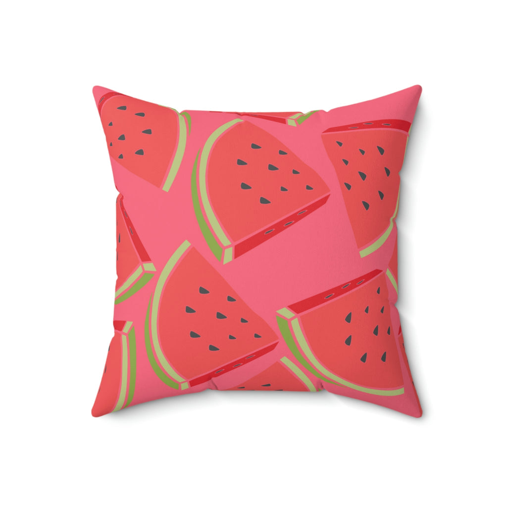 Juicy Summer Watermelon Square Pillow Home Decor Pink Sweetheart