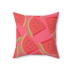 Juicy Summer Watermelon Square Pillow Home Decor Pink Sweetheart