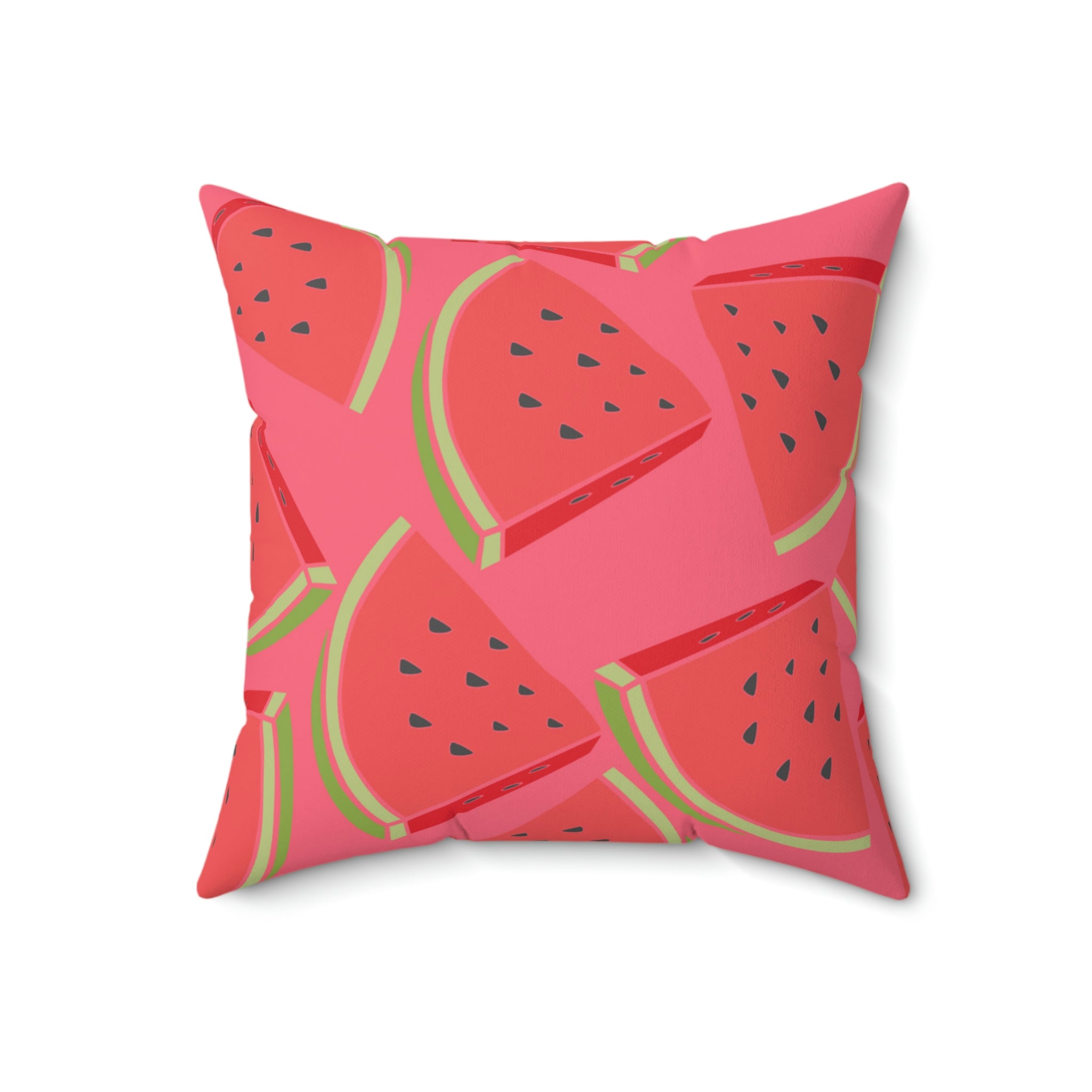 Juicy Summer Watermelon Square Pillow Home Decor Pink Sweetheart