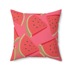 Juicy Summer Watermelon Square Pillow Home Decor Pink Sweetheart