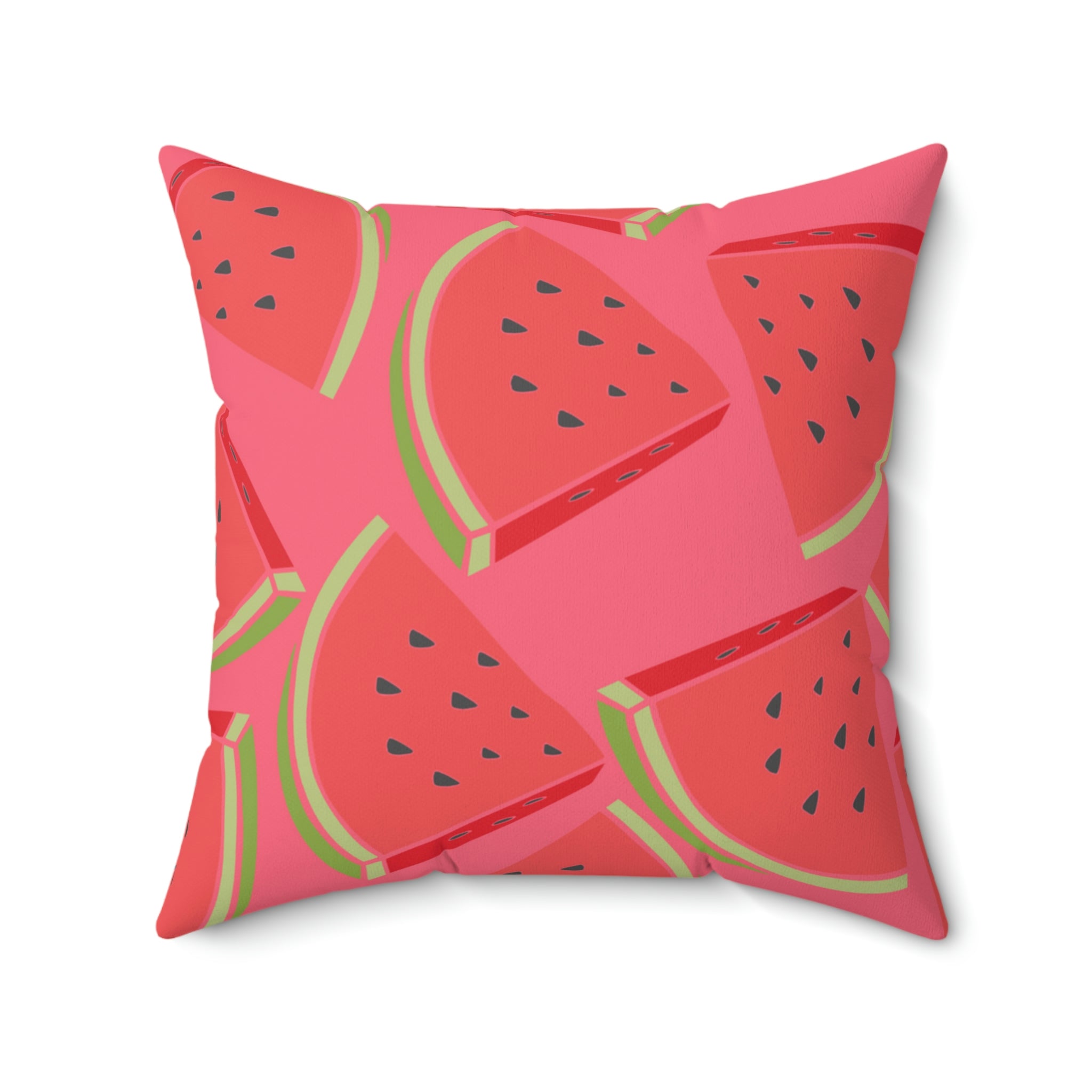 Juicy Summer Watermelon Square Pillow Home Decor Pink Sweetheart
