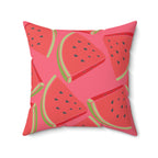 Juicy Summer Watermelon Square Pillow Home Decor Pink Sweetheart