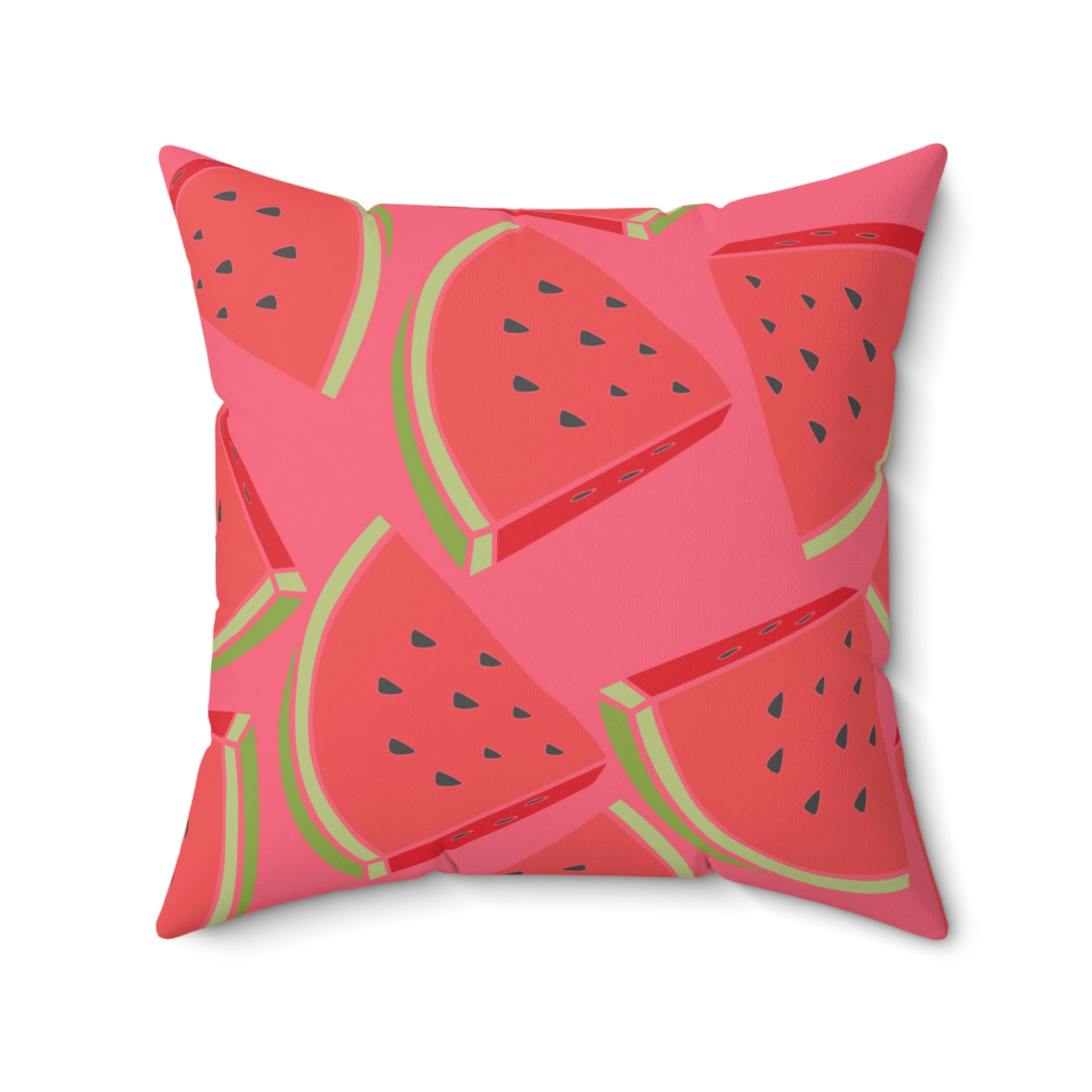 Juicy Summer Watermelon Square Pillow Home Decor Pink Sweetheart