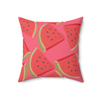 Juicy Summer Watermelon Square Pillow Home Decor Pink Sweetheart