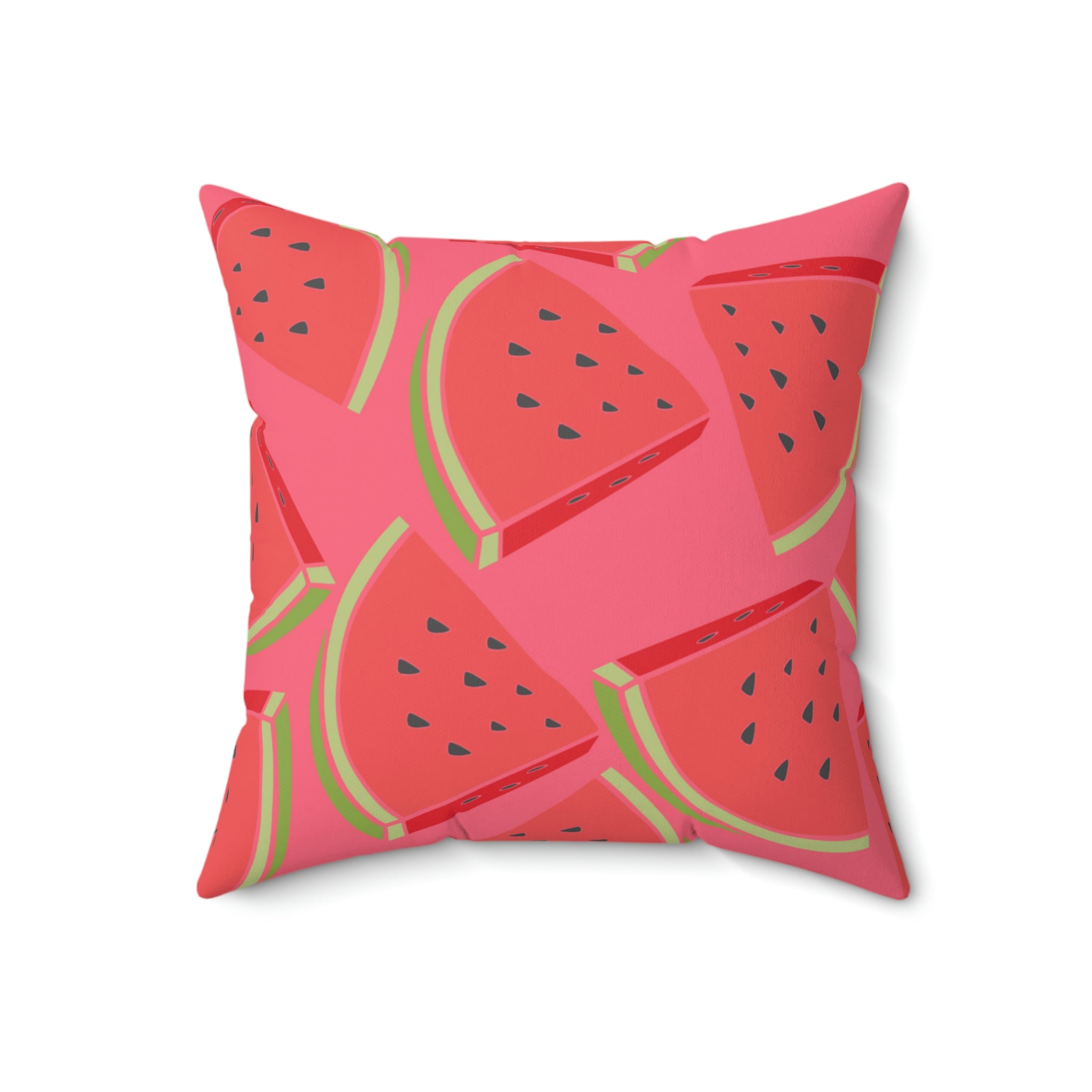 Juicy Summer Watermelon Square Pillow Home Decor Pink Sweetheart