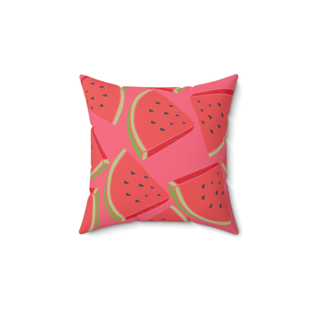 Juicy Summer Watermelon Square Pillow Home Decor Pink Sweetheart