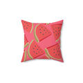 Juicy Summer Watermelon Square Pillow - Pink Sweetheart