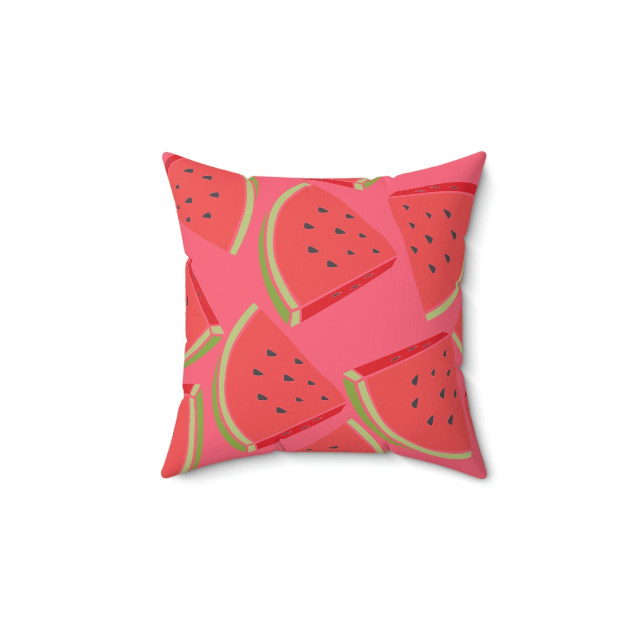 Juicy Summer Watermelon Square Pillow Home Decor Pink Sweetheart